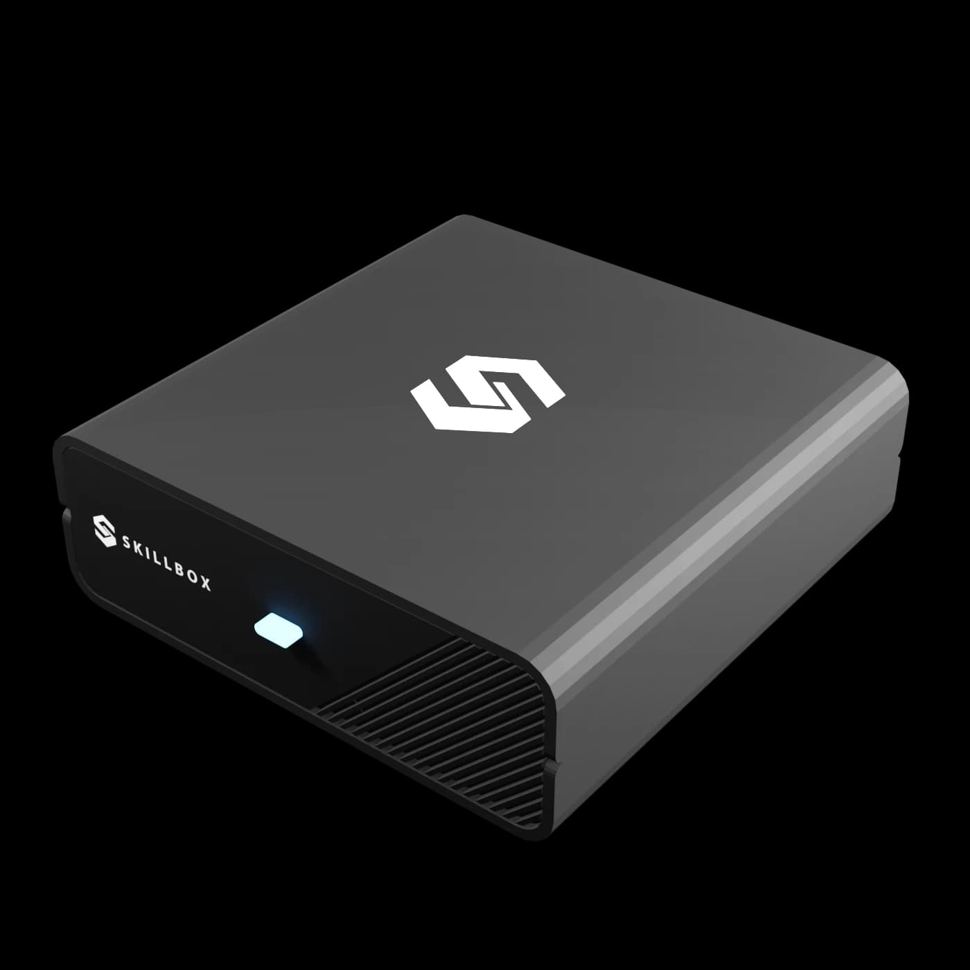 Il dispositivo Skillbox visto di tre quarti.